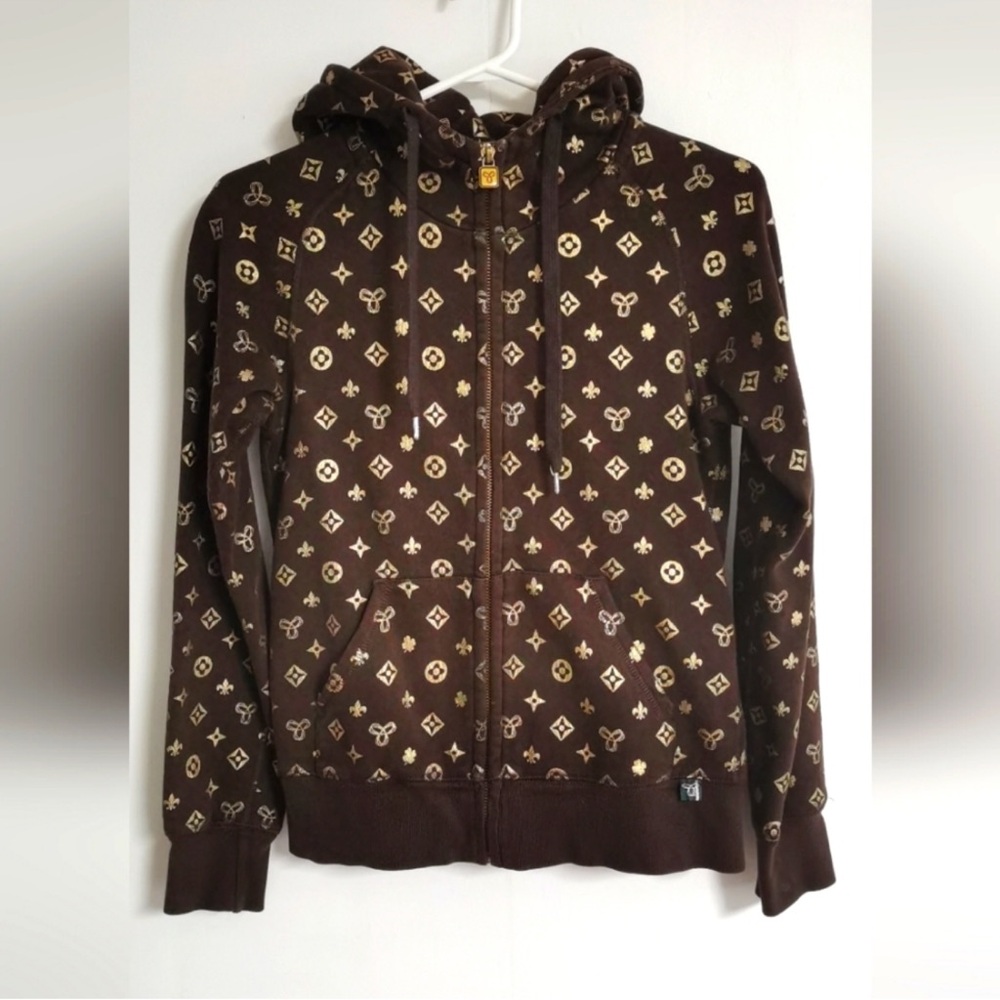 Brown Aritzia Zip Up Hoodie Jacket